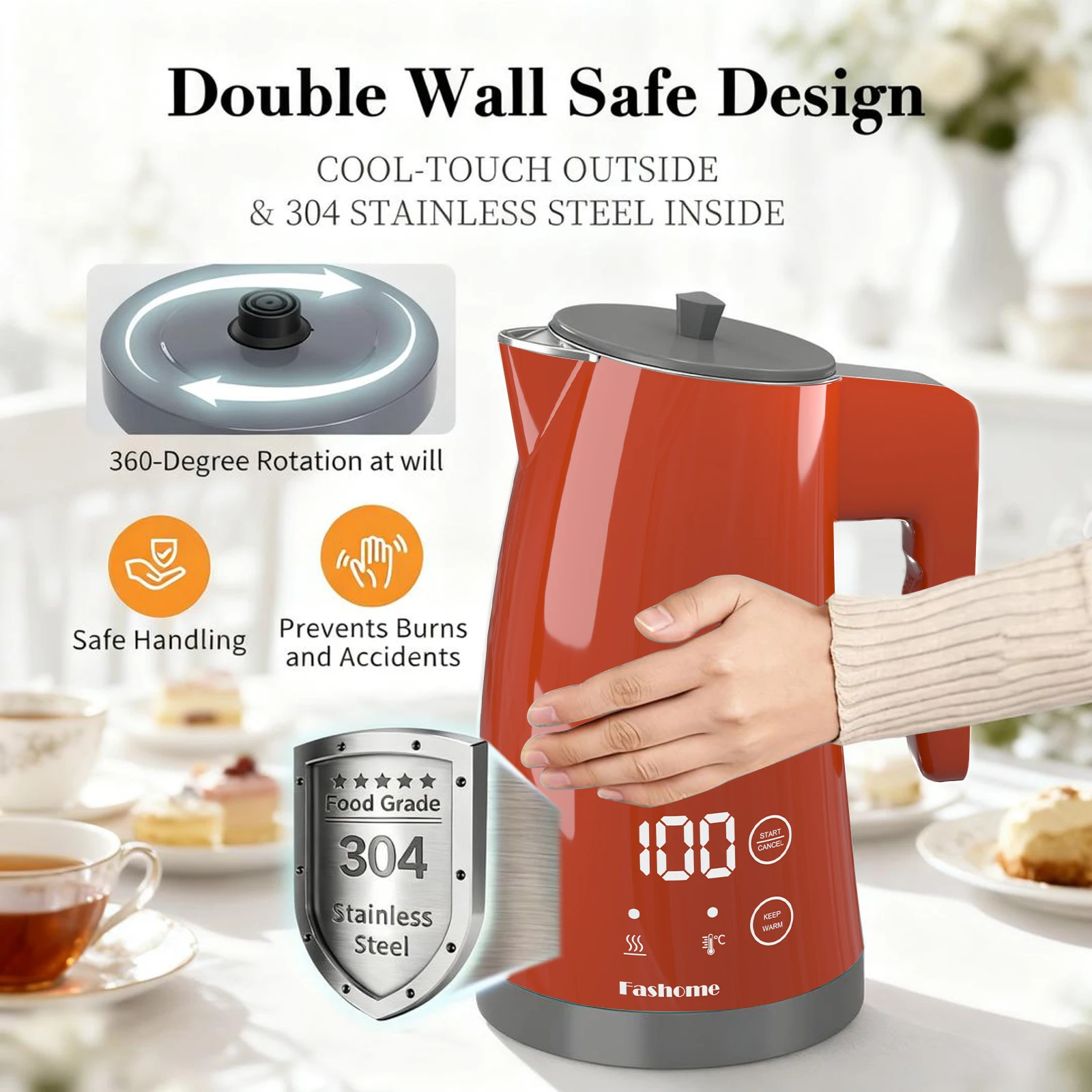 Smart Temperature Control Electric Kettle 1.25L Auto Shut-Off Stainless Steel Hot Water Coffee Tea Pot kitchen gadget EU/US plug
Smart Temperature Control Electric Kettle 1.25L Auto Shut-Off Stainless Steel Hot Water Coffee Tea Pot kitchen gadget EU/US plug