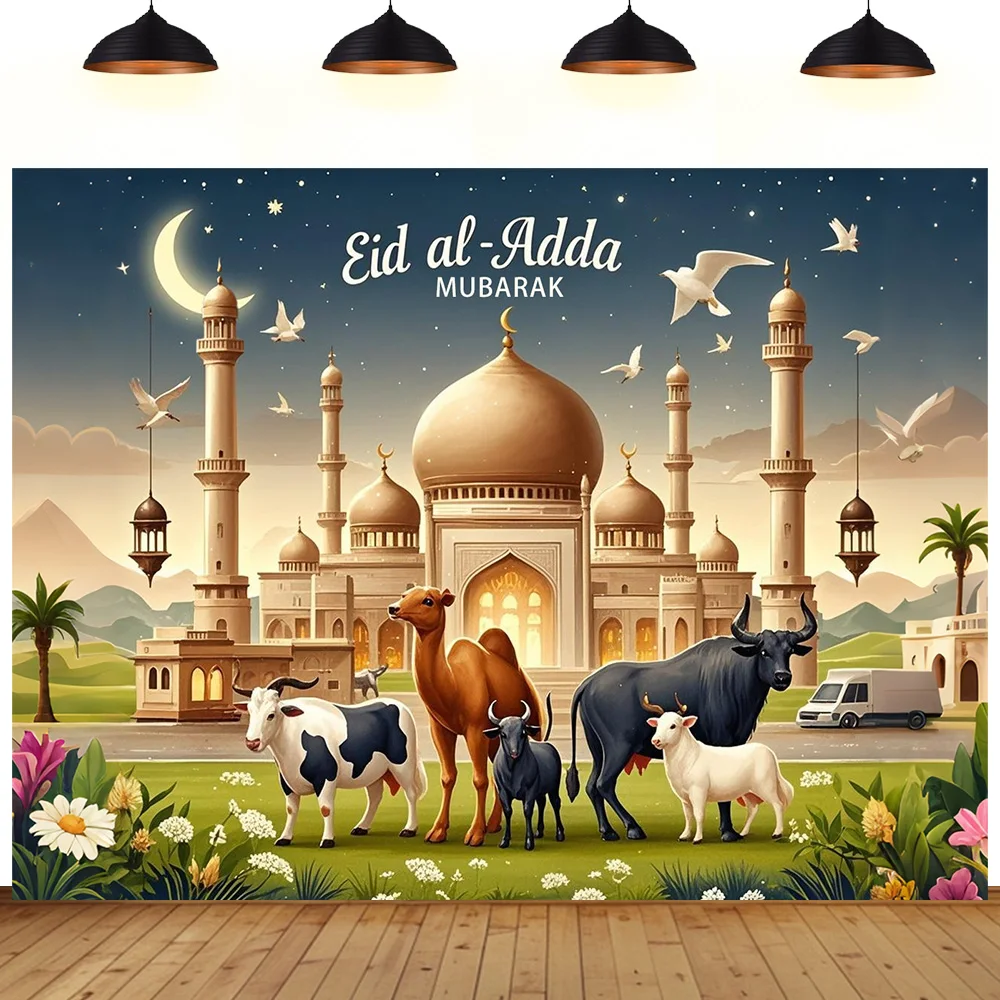 Eid al-Adha festival theme Party background cloth mubarak sheep mosque star camel desert photography decoration background
Eid al-Adha festival theme Party background cloth mubarak sheep mosque star camel desert photography decoration background