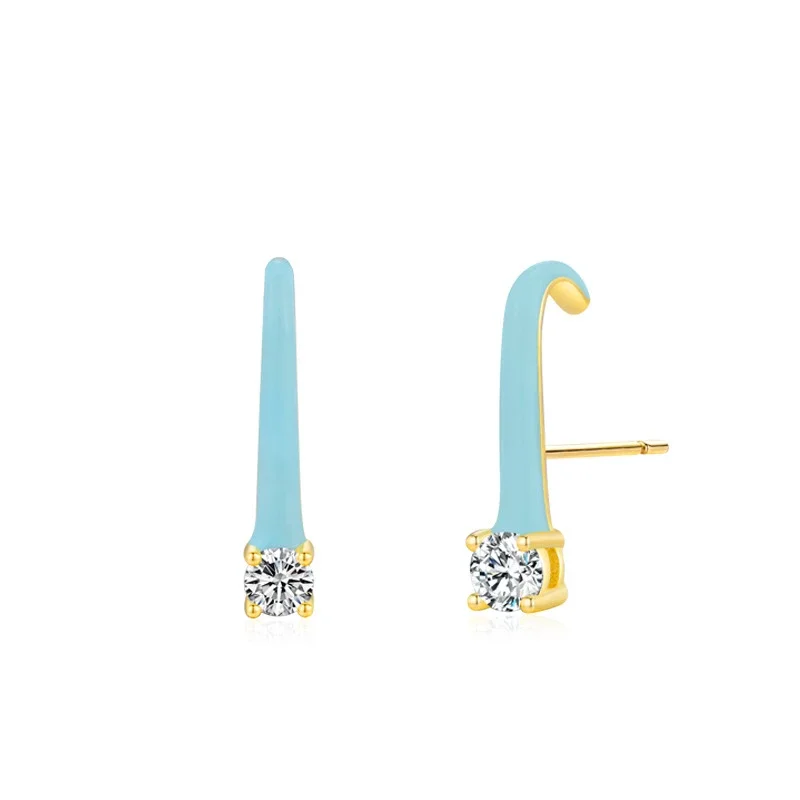 S925 Pure Silver Navy Blue Micro Inlaid Diamond Personalized Geometric Earrings, Niche European and American High-end Earrings
S925 Pure Silver Navy Blue Micro Inlaid Diamond Personalized Geometric Earrings, Niche European and American High-end Earrings