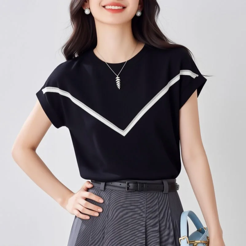 Camisas De Mujer Summer New Short Sleeve Women Blouse Shirt O-Neck Black Blouse Shirt Women Tops Blusas Para Mujer 2026 Q4226
Camisas De Mujer Summer New Short Sleeve Women Blouse Shirt O-Neck Black Blouse Shirt Women Tops Blusas Para Mujer 2026 Q4226