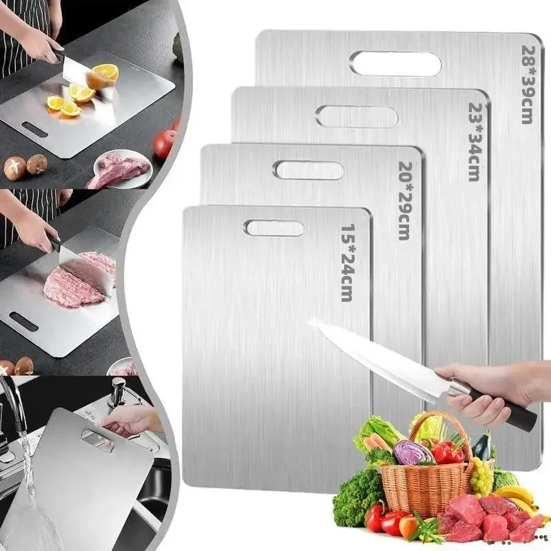 1pc Premium Double-Sided Durable Stainless Steel Cutting Board-Rust-Resistant,Durable Kitchen Chopping Board for Meat,Fruits
1pc Premium Double-Sided Durable Stainless Steel Cutting Board-Rust-Resistant,Durable Kitchen Chopping Board for Meat,Fruits