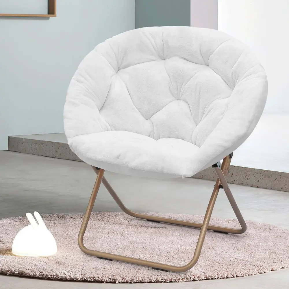 Round Folding Faux Fur Saucer Chair For Bedroom Living Room Dorm Foldable Metal Frame Oversized Large Comfy Furry Padded Soft
Round Folding Faux Fur Saucer Chair For Bedroom Living Room Dorm Foldable Metal Frame Oversized Large Comfy Furry Padded Soft