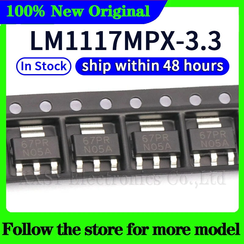 10pcs LM1117MPX-3.3 N05B N05A In stock 48 hours ship
10pcs LM1117MPX-3.3 N05B N05A In stock 48 hours ship