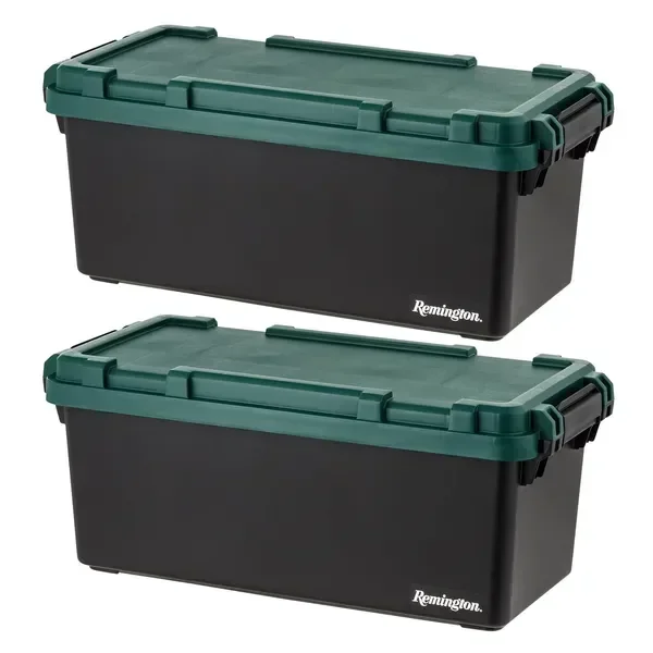 60 Qt Heavy Duty Trail Box, Stackable Storage Bin with Latching Lids, Black, 2Pk
60 Qt Heavy Duty Trail Box, Stackable Storage Bin with Latching Lids, Black, 2Pk