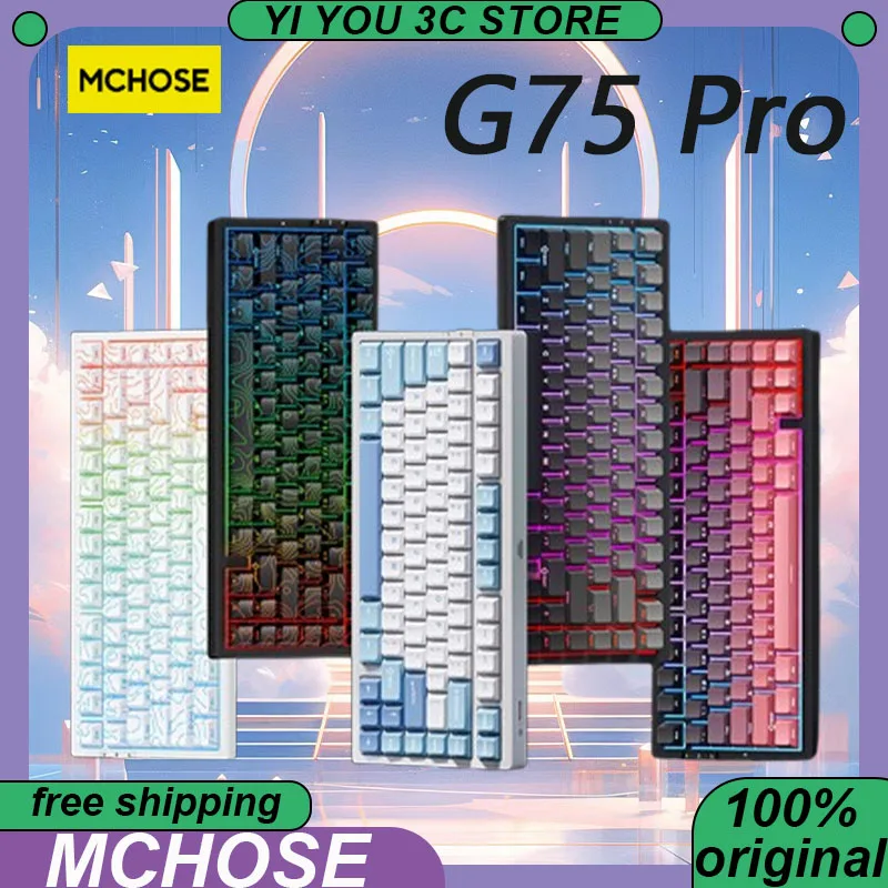 MCHOSE G75 Pro Mechanical Keyboard Wireless Tri-mode Gasket Hot Swap 8000mAh RGB PBT Custom PC Esport Laptop Gaming Keyboards
MCHOSE G75 Pro Mechanical Keyboard Wireless Tri-mode Gasket Hot Swap 8000mAh RGB PBT Custom PC Esport Laptop Gaming Keyboards