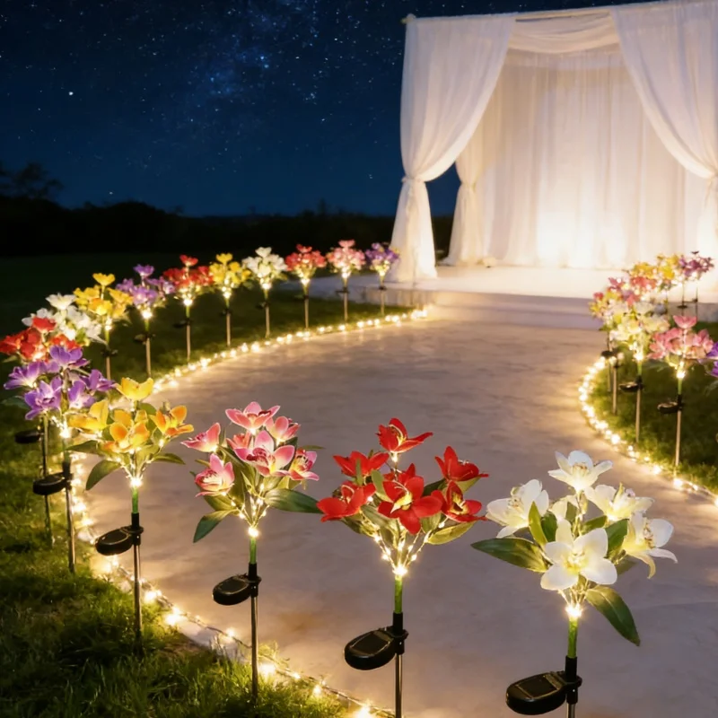 LED Solar Artificial Flower Lawn Lights 7-head Orchid Solar Ground Lights for Patio Yard Garden Christmas Wedding Decoration
LED Solar Artificial Flower Lawn Lights 7-head Orchid Solar Ground Lights for Patio Yard Garden Christmas Wedding Decoration