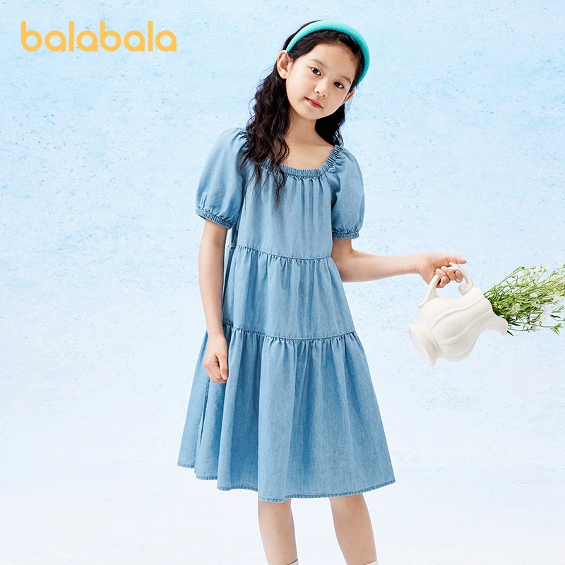 Balabala Dress Girls Children Dress 2024 Summer New Style Preteen Denim Skirt Sweet Bubble Sleeves
Balabala Dress Girls Children Dress 2024 Summer New Style Preteen Denim Skirt Sweet Bubble Sleeves