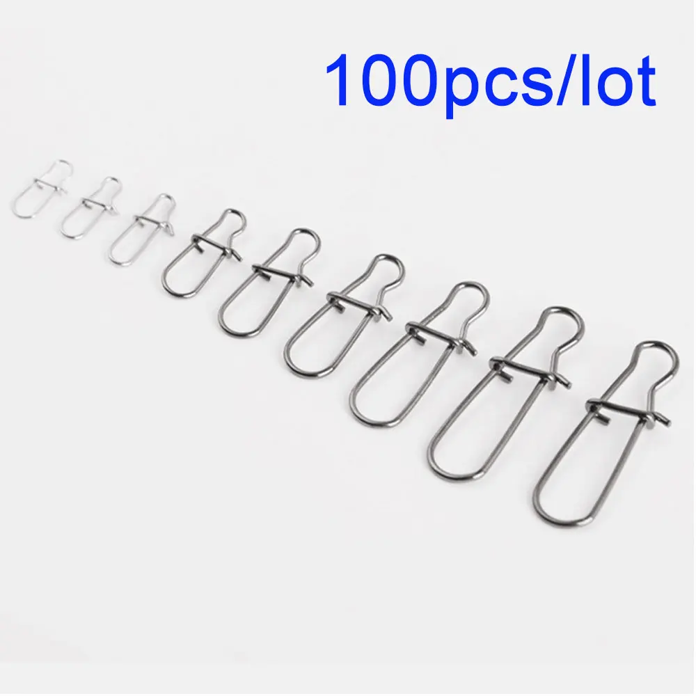 100pcs/lot Stainless Steel Fishing Connector Fast Clip Lock Snap Swivel Solid Rings Safety Snaps Fishing Hook Tool Snap
100pcs/lot Stainless Steel Fishing Connector Fast Clip Lock Snap Swivel Solid Rings Safety Snaps Fishing Hook Tool Snap