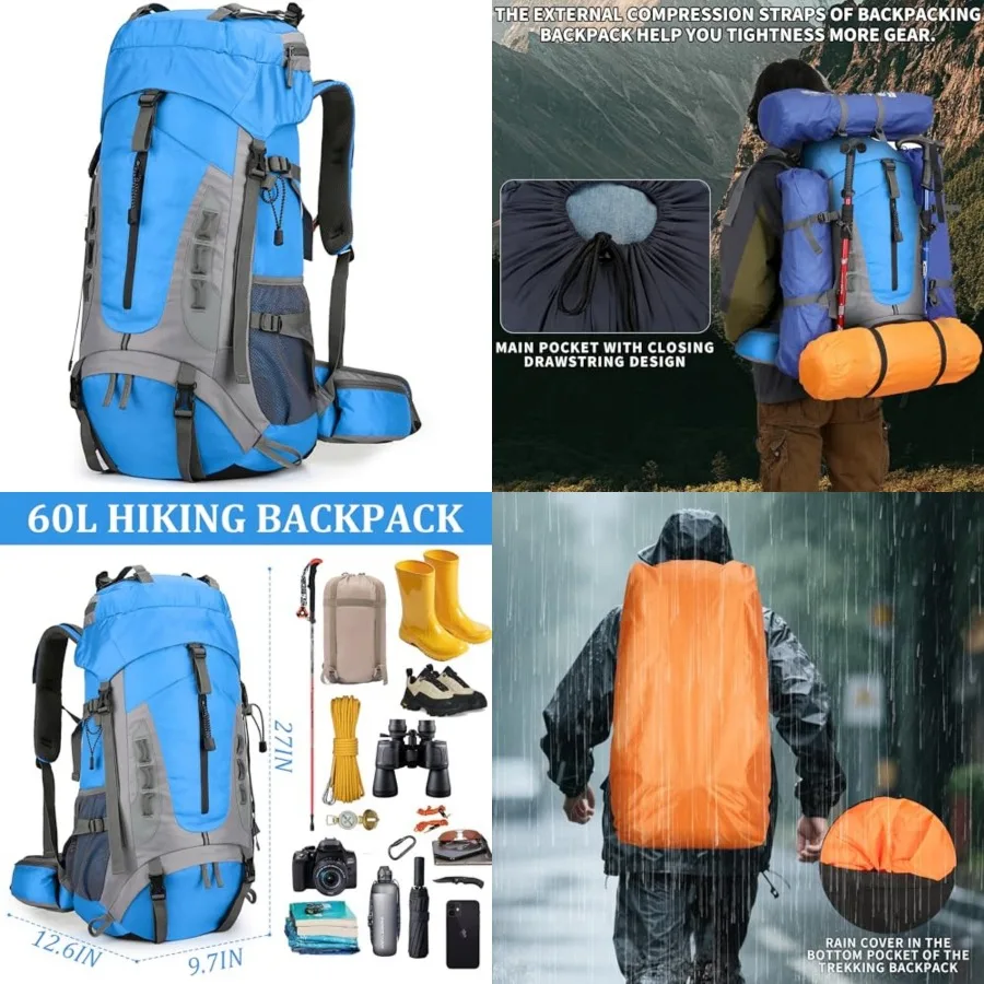 Hiking Backpack with Rain Cover Waterproof Camping Backpack Shoes Warehouse for Men Women, Frameless
Hiking Backpack with Rain Cover Waterproof Camping Backpack Shoes Warehouse for Men Women, Frameless