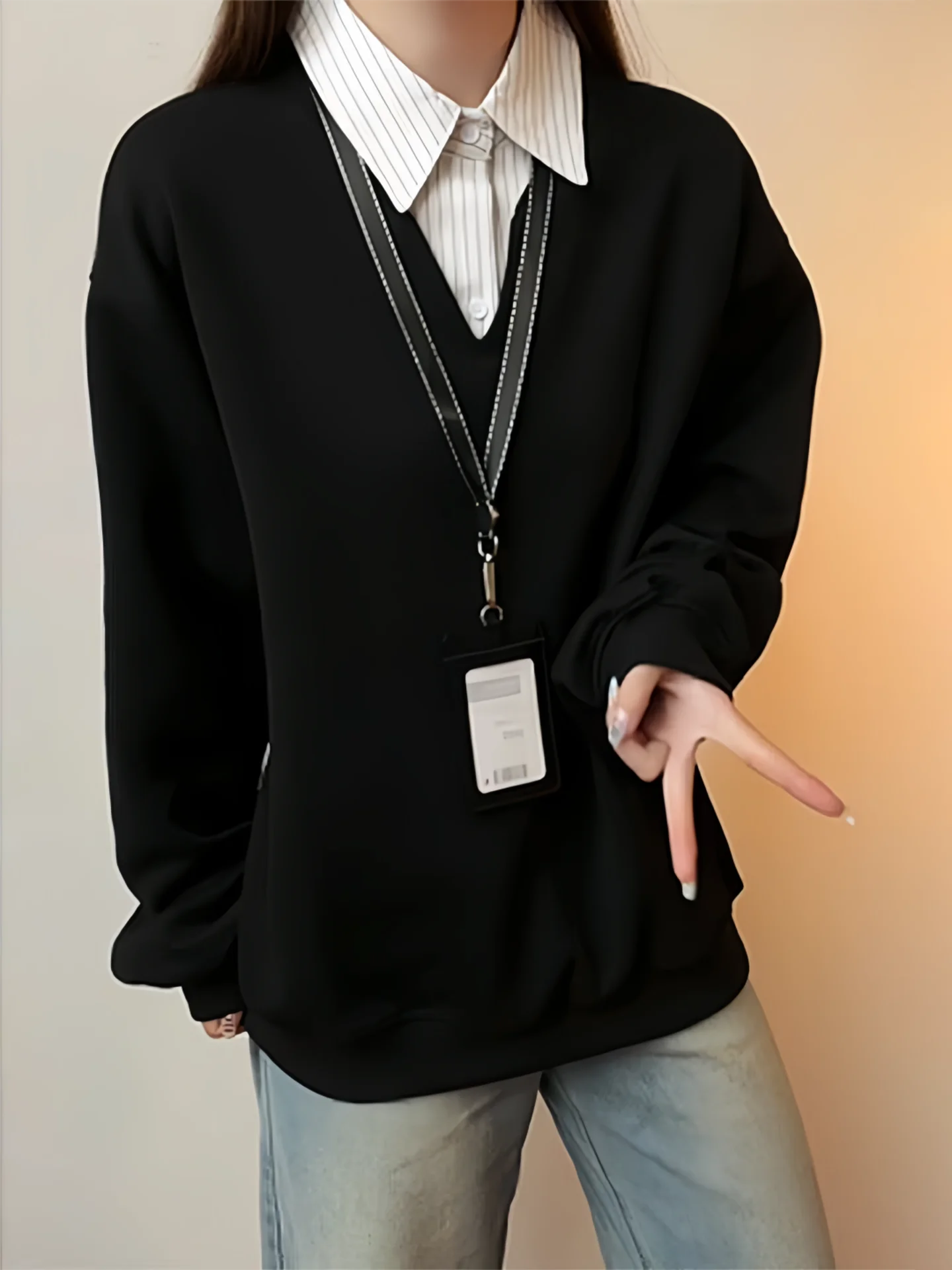 Retro American Bla irt Collar Sweatirt Men's Spring Autumn Long Sve T-irt Casual Loose Fit Warmth Comfortable
Retro American Bla irt Collar Sweatirt Men's Spring Autumn Long Sve T-irt Casual Loose Fit Warmth Comfortable