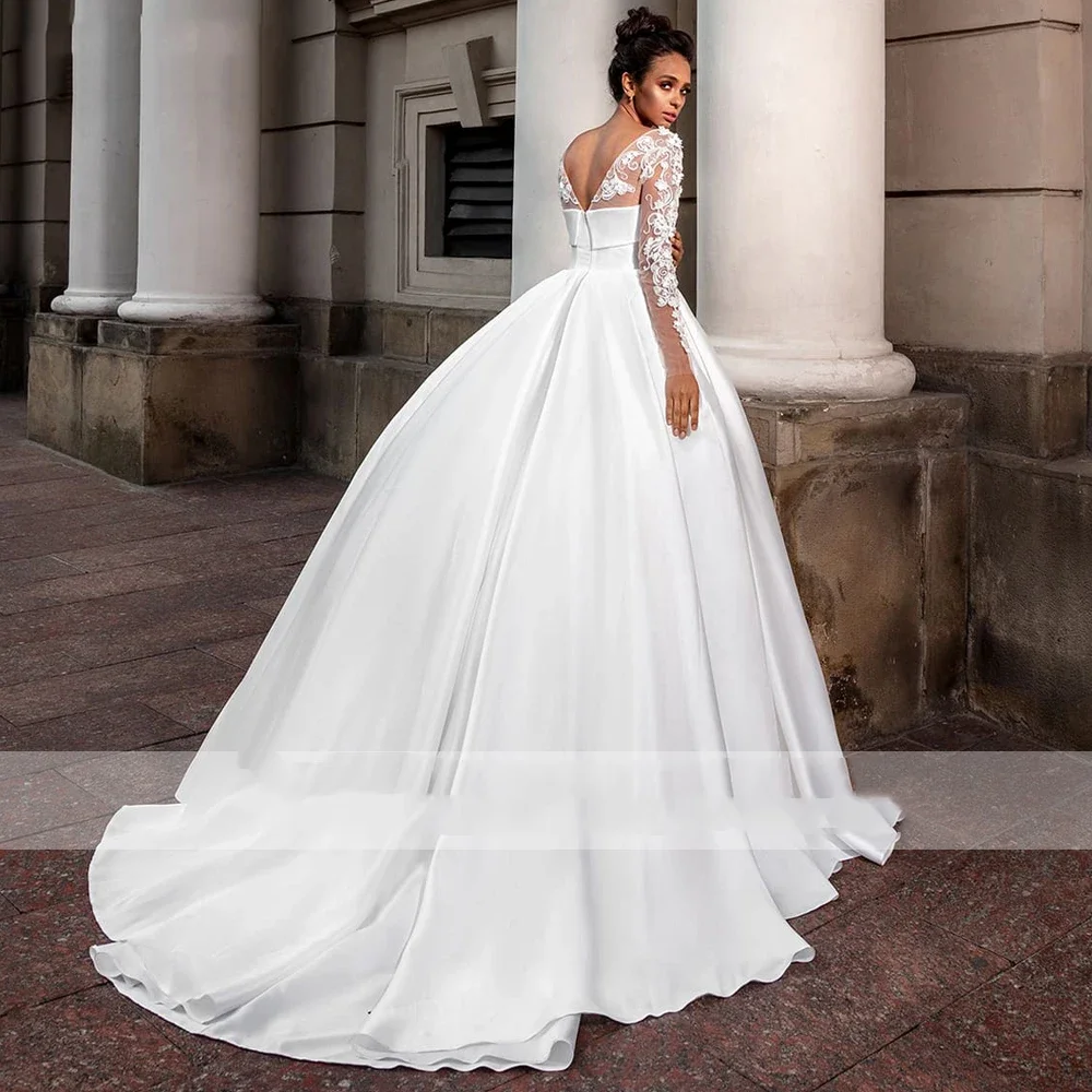 Свадебное платье Flavinke Customized Elegance A-Line с вырезом-лодочкой, из атласа, с длинными рукавами, кружевными аппликациями, длиной в пол
Свадебное платье Flavinke Customized Elegance A-Line с вырезом-лодочкой, из атласа, с длинными рукавами, кружевными аппликациями, длиной в пол