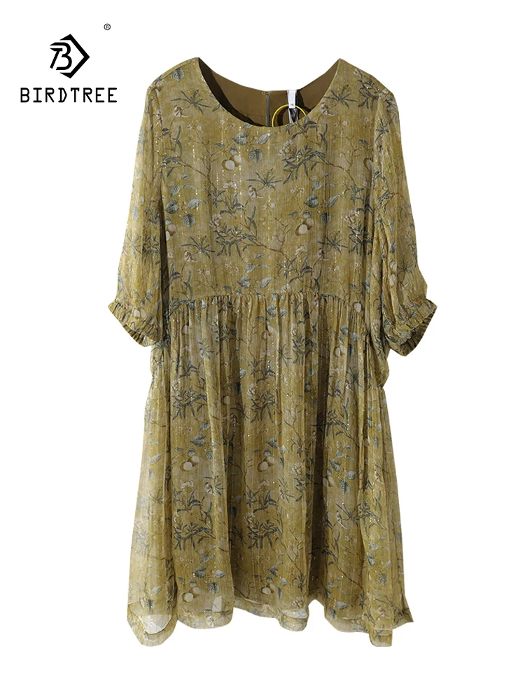 BirdTree 100%Real Silk Party Dress For Women, O Neck Half Sleeve, Elegant Temperament Commute Dresses, 2024 Summer New D42731QC
BirdTree 100%Real Silk Party Dress For Women, O Neck Half Sleeve, Elegant Temperament Commute Dresses, 2024 Summer New D42731QC
