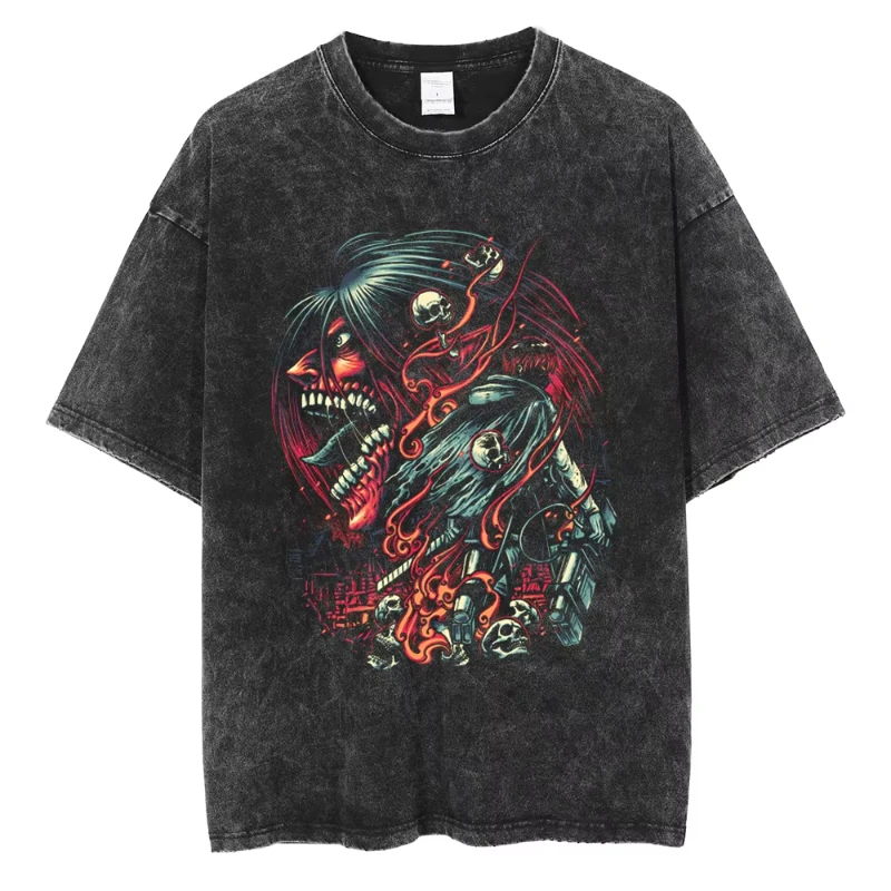 Eren Jager Attack on Titan Summer Streetwear Washed T-Shirt Anime Graphic Print TShirt Men Harajuku Cotton Oversize Vintage Tee
Eren Jager Attack on Titan Summer Streetwear Washed T-Shirt Anime Graphic Print TShirt Men Harajuku Cotton Oversize Vintage Tee