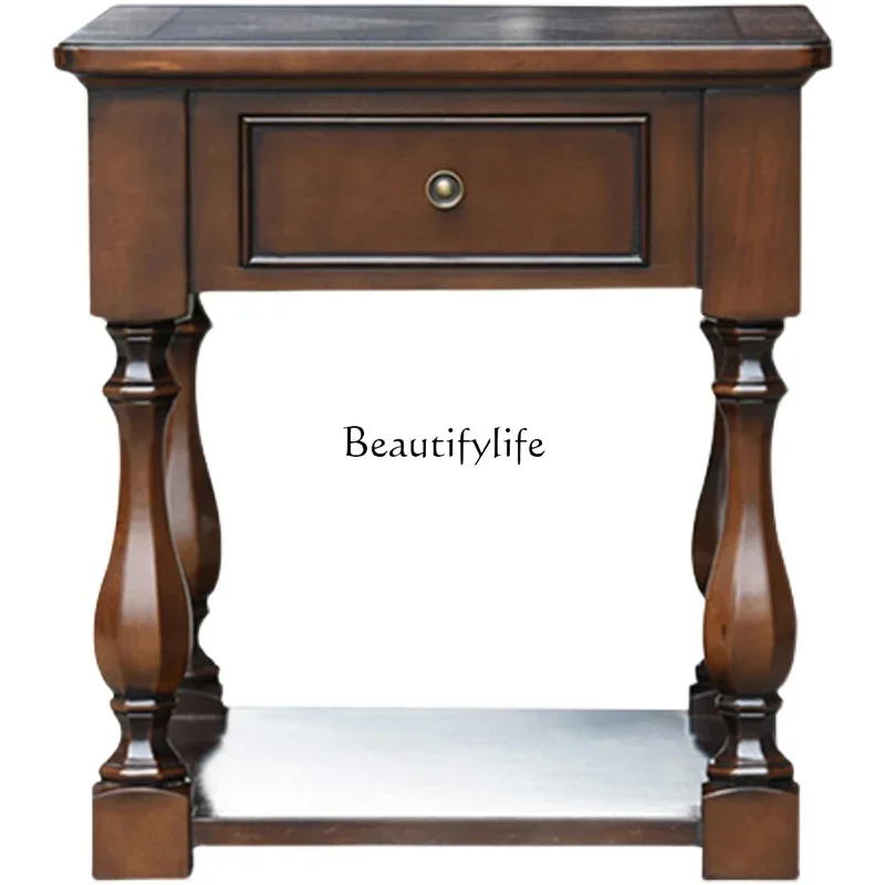 ls 35American country solid wood side cabinet side table living room sofa retro corner table 
ls 35American country solid wood side cabinet side table living room sofa retro corner table