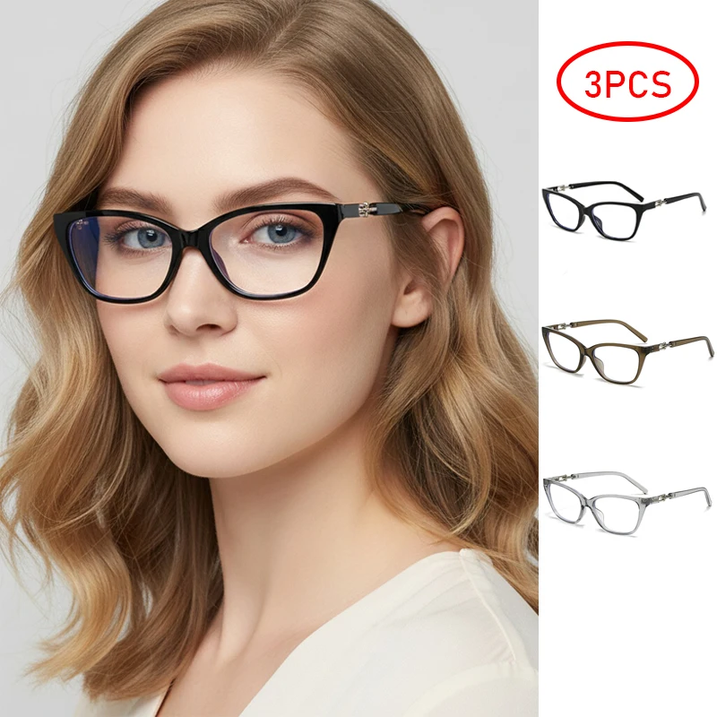 Набор из 3 предметов: модные очки «кошачий глаз» с защитой от синего света для женщин, стильный аксессуар для фотосъемки на открытом воздухе, очки для офиса
Набор из 3 предметов: модные очки «кошачий глаз» с защитой от синего света для женщин, стильный аксессуар для фотосъемки на открытом воздухе, очки для офиса