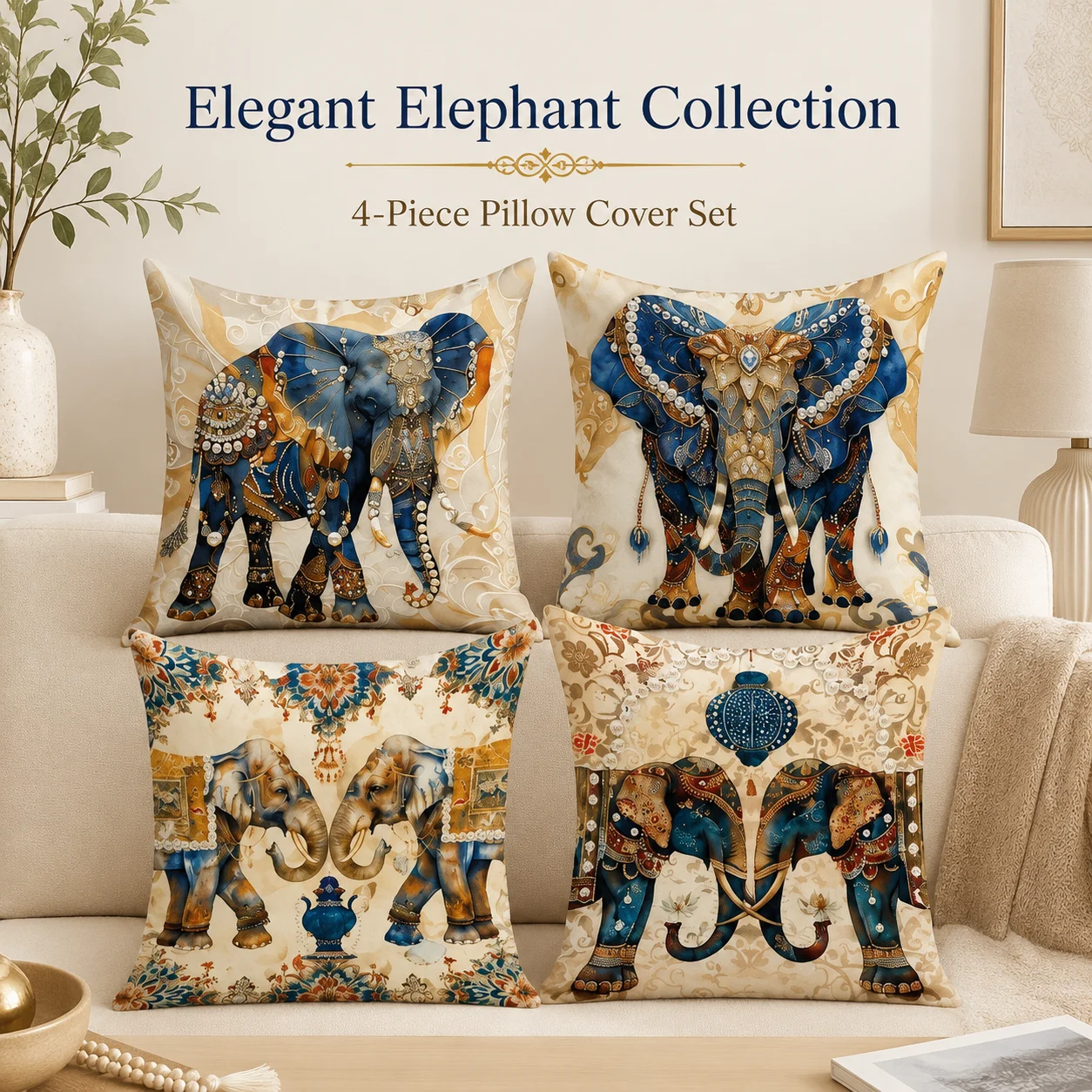 4Pcs 2D Flat Printed Peach Skin Elegant Elephant Cushion Covers Bohemic Animal Pillowcase Room Decor Coussin For Sofa
4Pcs 2D Flat Printed Peach Skin Elegant Elephant Cushion Covers Bohemic Animal Pillowcase Room Decor Coussin For Sofa