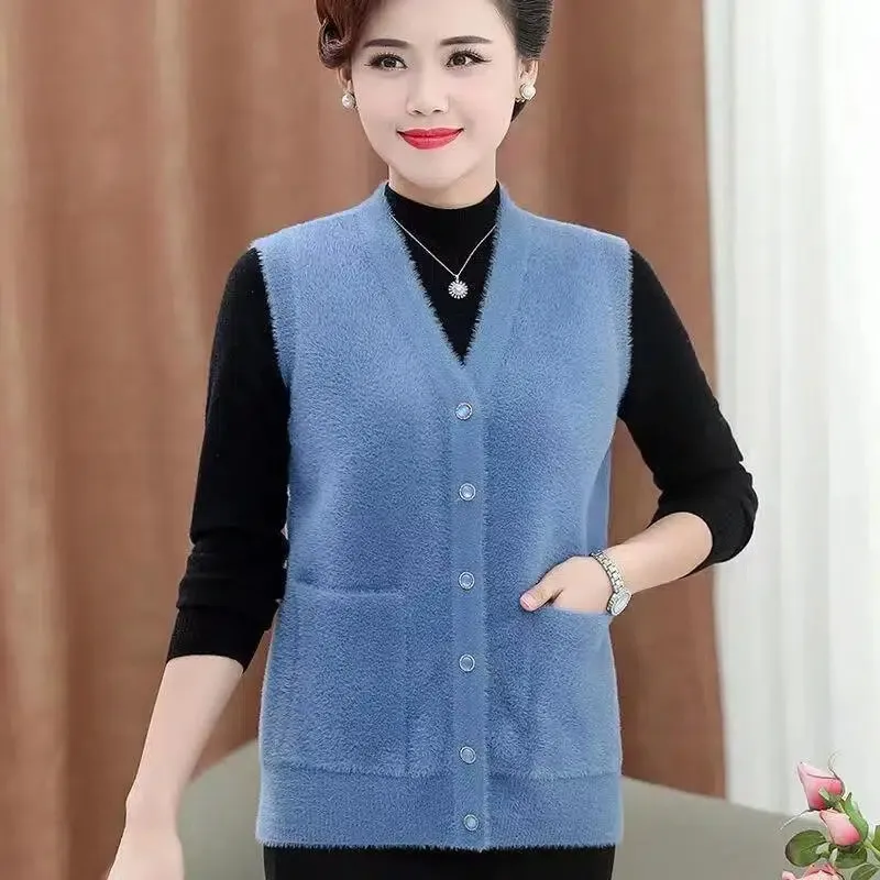 Middle-Aged Elderly Female Sleeveless Tide Autumn Winter Vest Women Jackets Sweater Cardigan Thickened Warm Waistcoat Outwear
Middle-Aged Elderly Female Sleeveless Tide Autumn Winter Vest Women Jackets Sweater Cardigan Thickened Warm Waistcoat Outwear