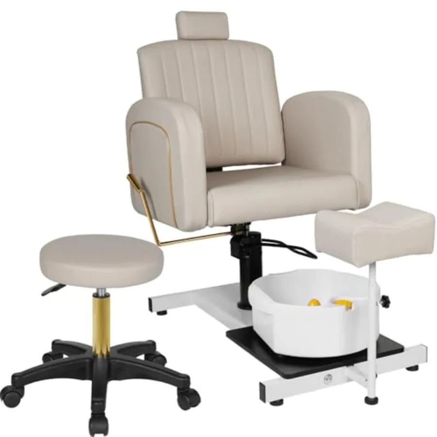 Pedicure Chair for Nail Tech No Plumbing, Height Adjustable Reclining Pedicure Station Unit w/Adjustable Footrest, Hydraulic Na
Pedicure Chair for Nail Tech No Plumbing, Height Adjustable Reclining Pedicure Station Unit w/Adjustable Footrest, Hydraulic Na