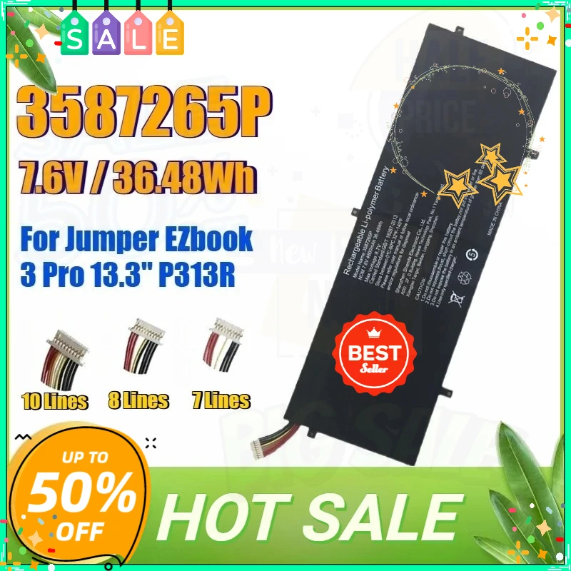 3587265P Battery for Jumper EZbook 3 Pro 13.3" Pro V3 V4 LB10 HW-3487265 P313R WTL-3687265 3585269P CLTD-3487265 3282122-2S A13B
3587265P Battery for Jumper EZbook 3 Pro 13.3" Pro V3 V4 LB10 HW-3487265 P313R WTL-3687265 3585269P CLTD-3487265 3282122-2S A13B