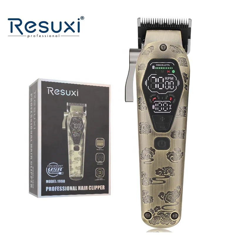 Новые аккумуляторные машинки для стрижки волос Resuxi 1990 OEM, 3-скоростная машинка для стрижки волос Pro, парикмахерская, металлическая машинка для стрижки волос с керамическим лезвием
Новые аккумуляторные машинки для стрижки волос Resuxi 1990 OEM, 3-скоростная машинка для стрижки волос Pro, парикмахерская, металлическая машинка для стрижки волос с керамическим лезвием