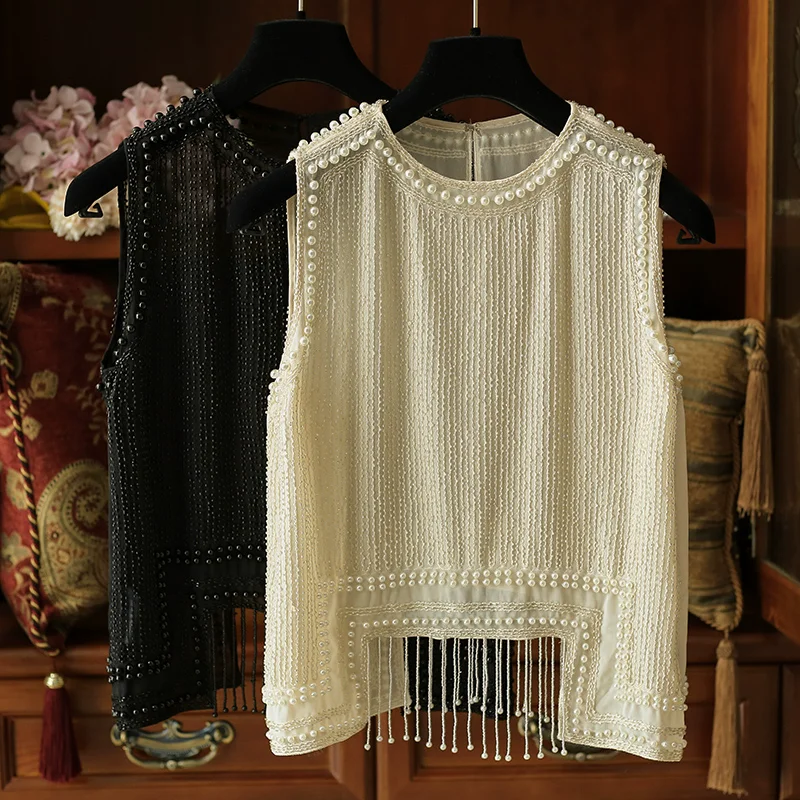 88cm Bust Spring Summer Women Elegant Loose Mori Kei Girl Handmade Beading Vest Blouse/Shirts
88cm Bust Spring Summer Women Elegant Loose Mori Kei Girl Handmade Beading Vest Blouse/Shirts