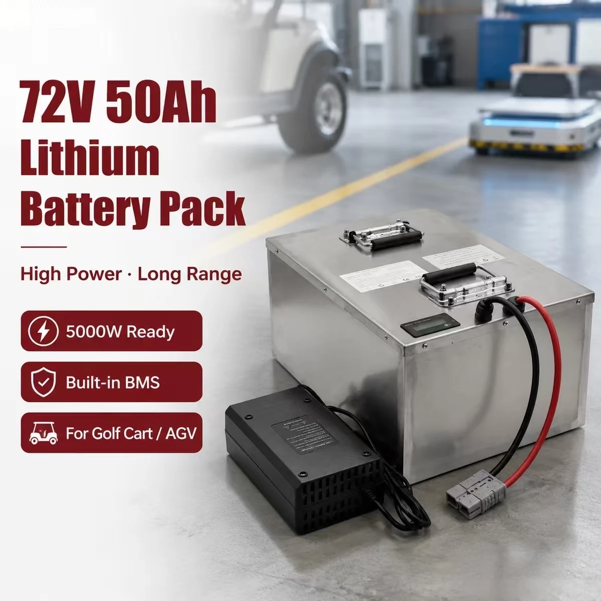 72V 50Ah Long Life Li-ion Battery Pack Li-ion Rechargeable Battery BMS for 5000W Golf Cart, Truck, Small Vehicle AGV
72V 50Ah Long Life Li-ion Battery Pack Li-ion Rechargeable Battery BMS for 5000W Golf Cart, Truck, Small Vehicle AGV