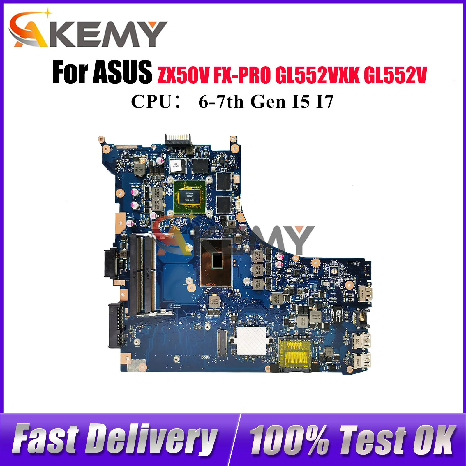 GL552VL Laptop Motherboard For ASUS ROG GL552VXK GL552VX GL552V ZX50V FX-PRO Notebook Mainboard With I5 I7 CPU 100% tests OK stk
GL552VL Laptop Motherboard For ASUS ROG GL552VXK GL552VX GL552V ZX50V FX-PRO Notebook Mainboard With I5 I7 CPU 100% tests OK stk