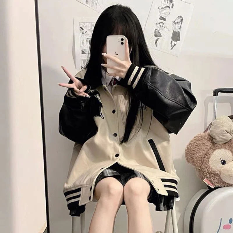 Baseball Jackets Light Blue Womens Summer Padded Mid-Long Y2K Snap-Button Baggy Cuffed Reversible Rhinestones Floral Panelled OL
Baseball Jackets Light Blue Womens Summer Padded Mid-Long Y2K Snap-Button Baggy Cuffed Reversible Rhinestones Floral Panelled OL