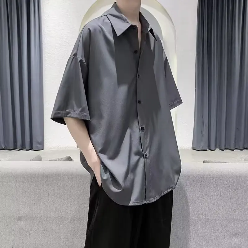 Ice silk shirt men's short sleeved summer thin casual shirt loose inch jacket
Ice silk shirt men's short sleeved summer thin casual shirt loose inch jacket