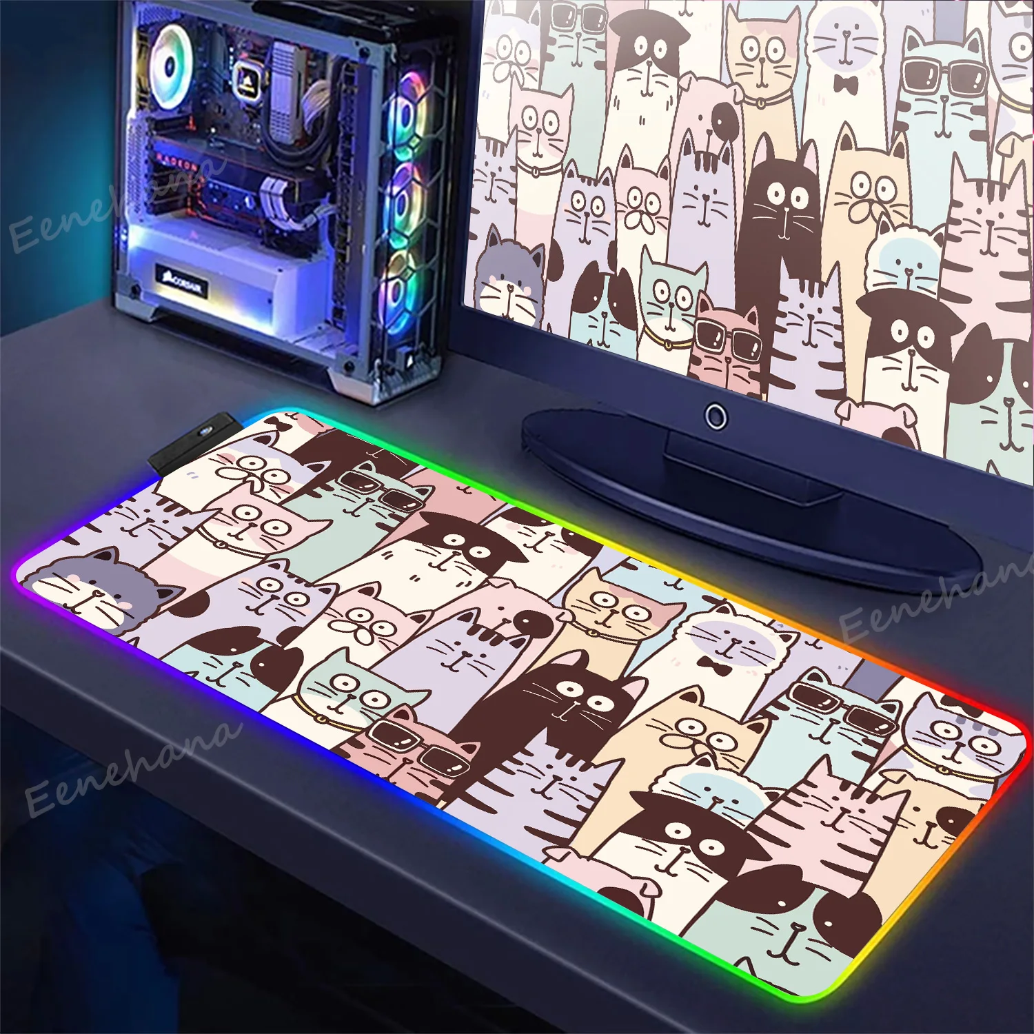 Cute Cartoon Cat Mouse Pad Backlit Led Gamer Keyboard RGB Desk Protector Pc Accessories Mousepad Mat Lighting Large Gaming Mice
Cute Cartoon Cat Mouse Pad Backlit Led Gamer Keyboard RGB Desk Protector Pc Accessories Mousepad Mat Lighting Large Gaming Mice