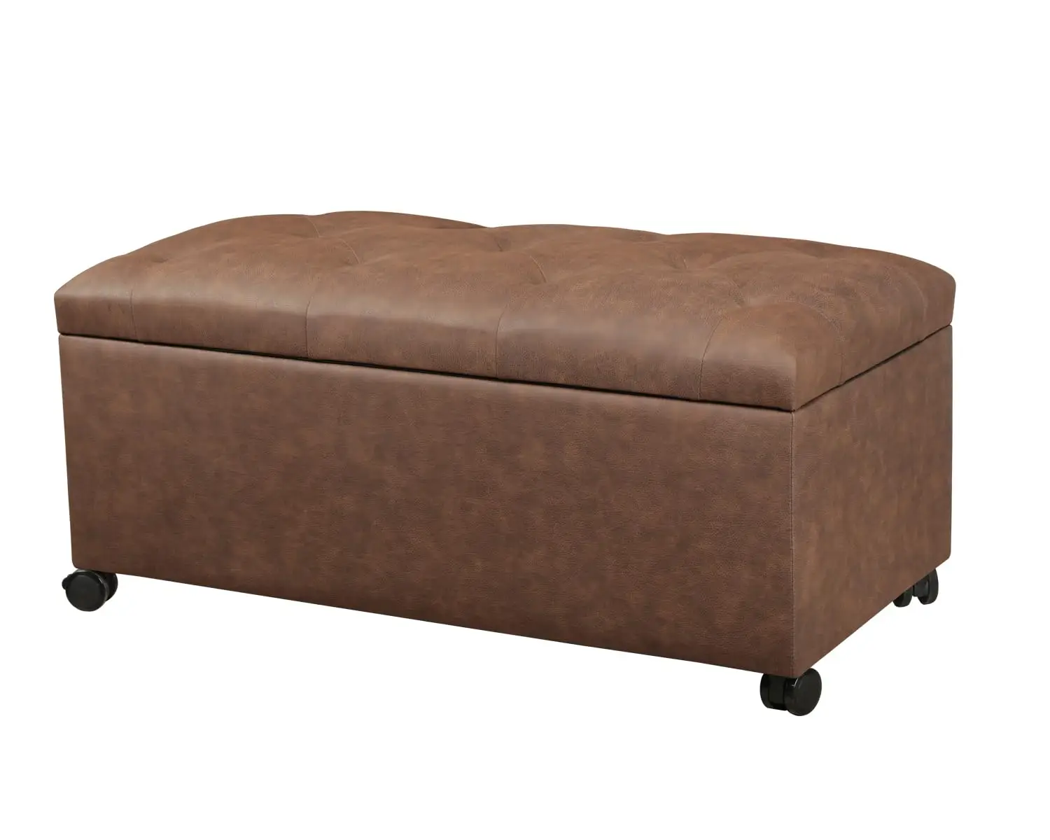 35" Leather Storage Ottoman With Wheels For Living Room, Rectangular Tufted Storage Bench For End Of Bed, Light, Customized
35" Leather Storage Ottoman With Wheels For Living Room, Rectangular Tufted Storage Bench For End Of Bed, Light, Customized