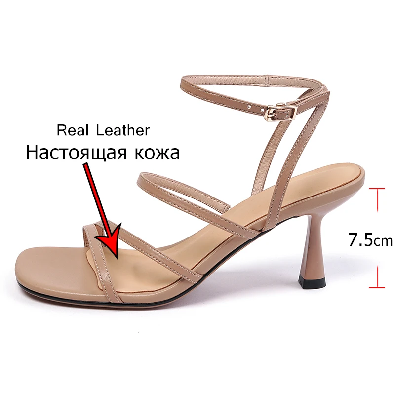 ENMAYER Size 34-43 Women High Heel Sandals Real Leather Shoes Summer Women Square Thin Heels Toe Fashion for Dress Footwear
ENMAYER Size 34-43 Women High Heel Sandals Real Leather Shoes Summer Women Square Thin Heels Toe Fashion for Dress Footwear