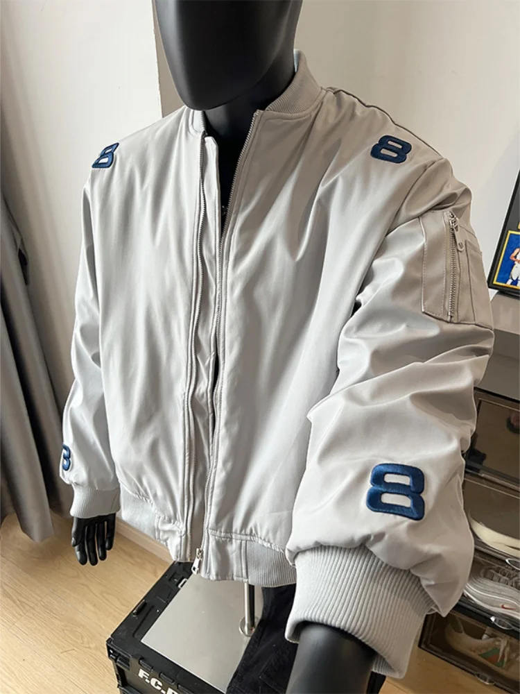 Men's Flight Jaet Cotton Coat with Embroidery Design Thiened Stand Collar Winter Baseball Cotton Coat Outerwear
Men's Flight Jaet Cotton Coat with Embroidery Design Thiened Stand Collar Winter Baseball Cotton Coat Outerwear