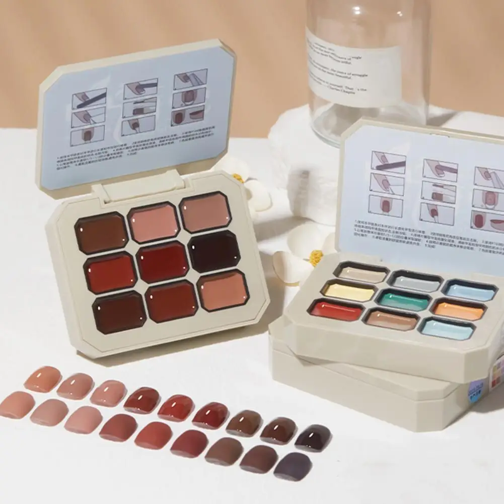 Creamy Nail Polish Set Long Lasting Solid Gel Palette Nine Grid Colorful Nail Gel Set DIY Nail Art Polish Palette for Women
Creamy Nail Polish Set Long Lasting Solid Gel Palette Nine Grid Colorful Nail Gel Set DIY Nail Art Polish Palette for Women