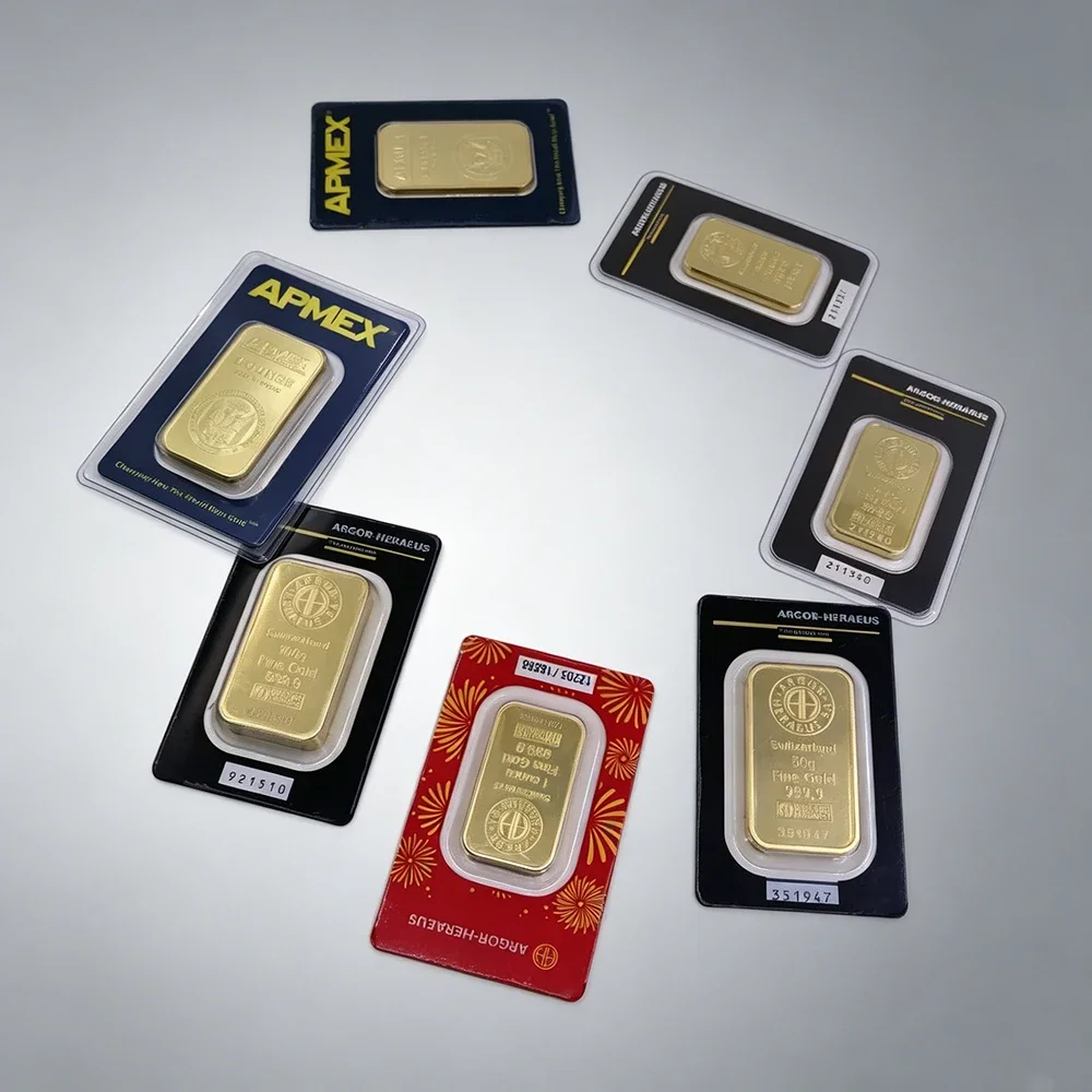 2.5g 1oz 31g 50g 100g Copper Gold Bar 24k Gold Plated Bullion minted Bar With Sealed packing Unique Serial Number Non-magnetic
2.5g 1oz 31g 50g 100g Copper Gold Bar 24k Gold Plated Bullion minted Bar With Sealed packing Unique Serial Number Non-magnetic