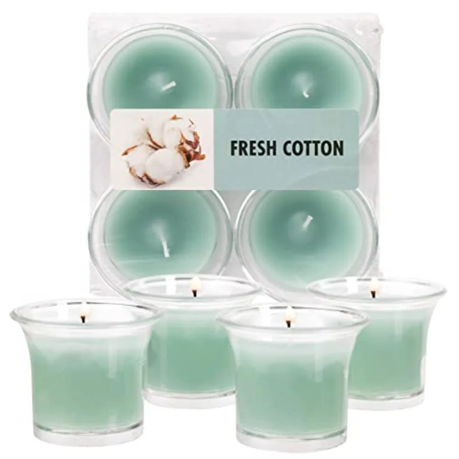 Clear Cup Scented Votive Candles - - 12 Hour Burn Time - 4 Pack - European Made
Clear Cup Scented Votive Candles - - 12 Hour Burn Time - 4 Pack - European Made