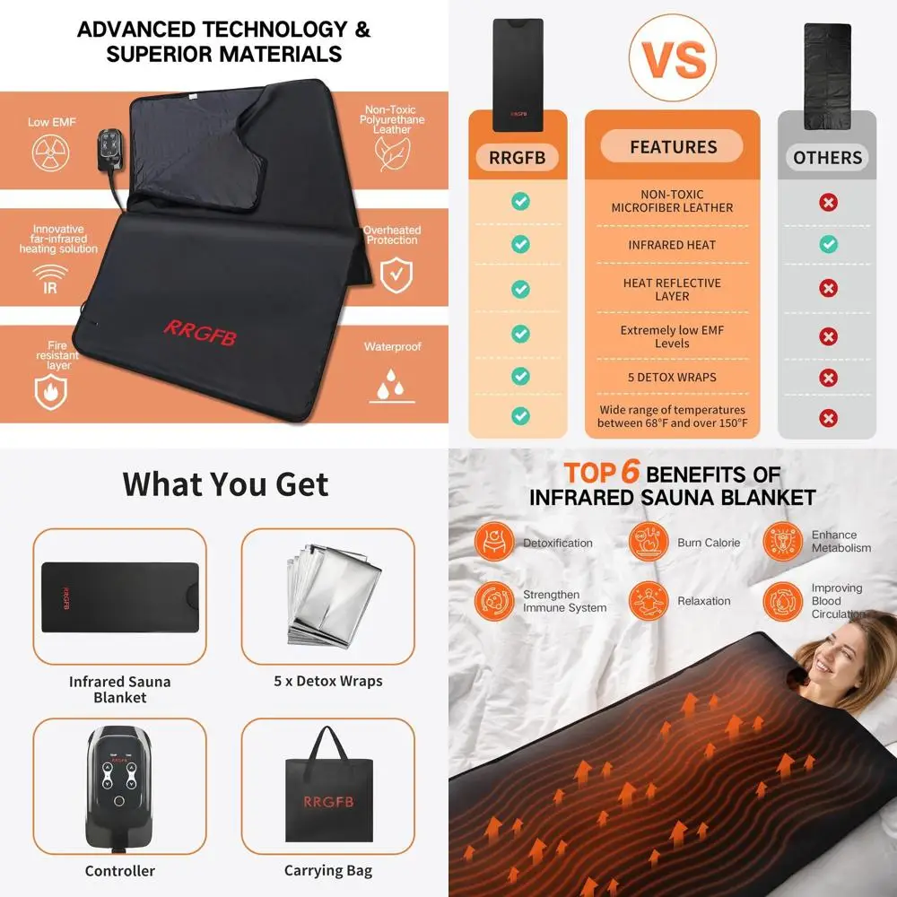 Portable Infrared Sauna Blanket for Home Use, PU Leather, Carbon Crystal Heating, Ideal for Weight Loss and Detoxification, 5.9f
Portable Infrared Sauna Blanket for Home Use, PU Leather, Carbon Crystal Heating, Ideal for Weight Loss and Detoxification, 5.9f