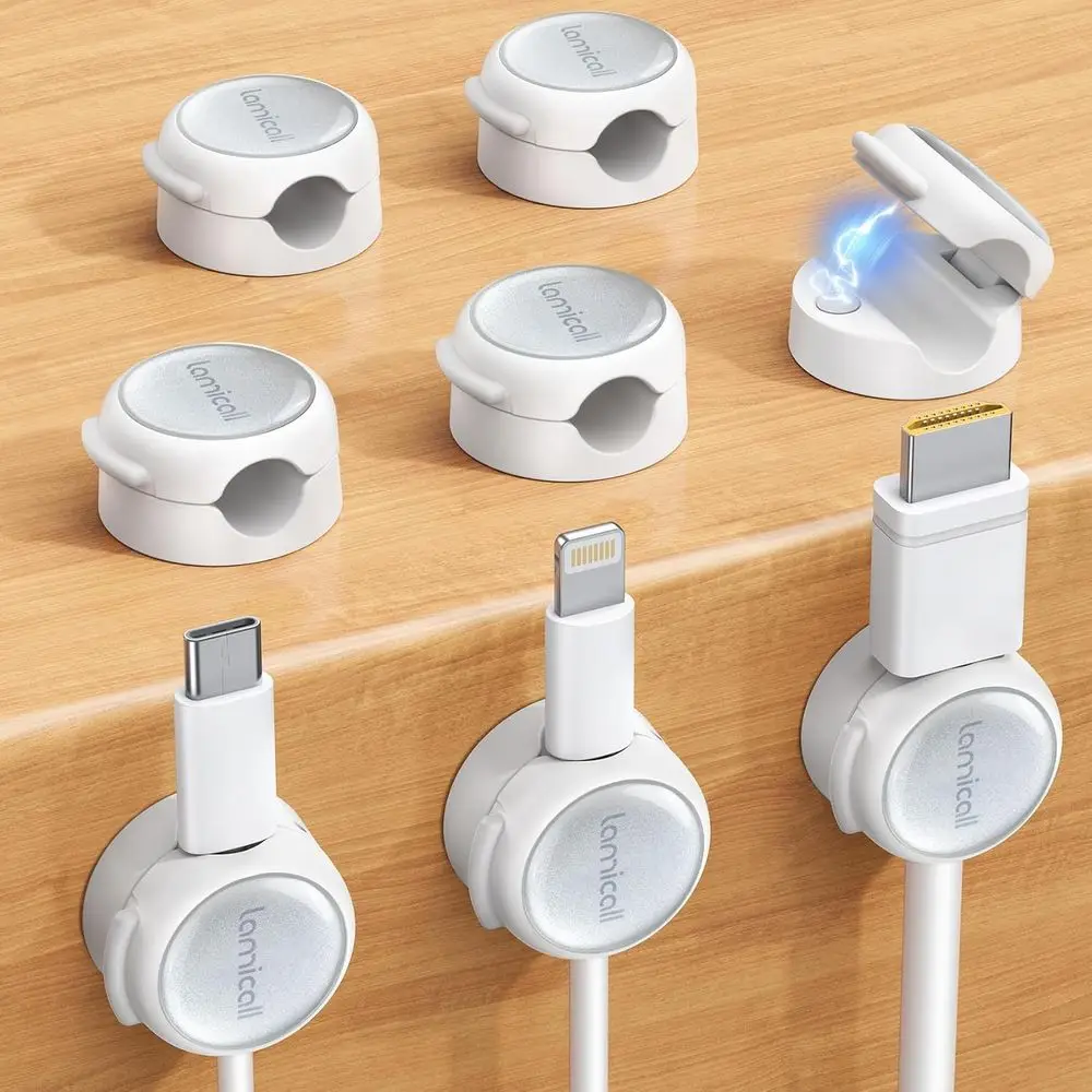 8 Pack Magnetic Cable Clips Cord Organizer - Crystal-Clear & Silver Shine Aesthetic Strong Adhesive Pe Cable Management Clips fo
8 Pack Magnetic Cable Clips Cord Organizer - Crystal-Clear & Silver Shine Aesthetic Strong Adhesive Pe Cable Management Clips fo