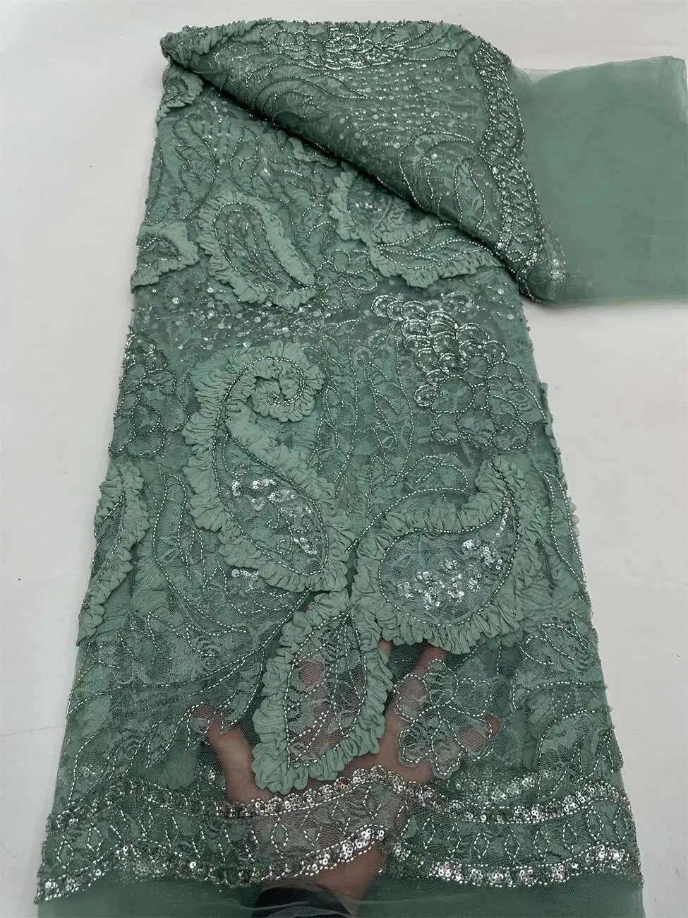 African Lace Fabric 2025 High Quality French 3D Flower white Embroidery Beads Tulle Lace Fabric For Party Dress
African Lace Fabric 2025 High Quality French 3D Flower white Embroidery Beads Tulle Lace Fabric For Party Dress