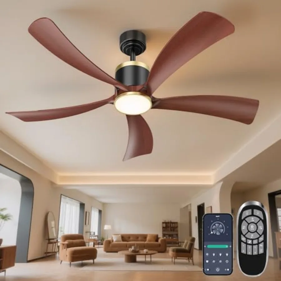 Premium Walnut Solid Wood Ceilg Fan with Light - Whisper-Quiet DC Motor, 6 Speeds, 3000K-6000K Dimmable LED, Remote Control wit
Premium Walnut Solid Wood Ceilg Fan with Light - Whisper-Quiet DC Motor, 6 Speeds, 3000K-6000K Dimmable LED, Remote Control wit