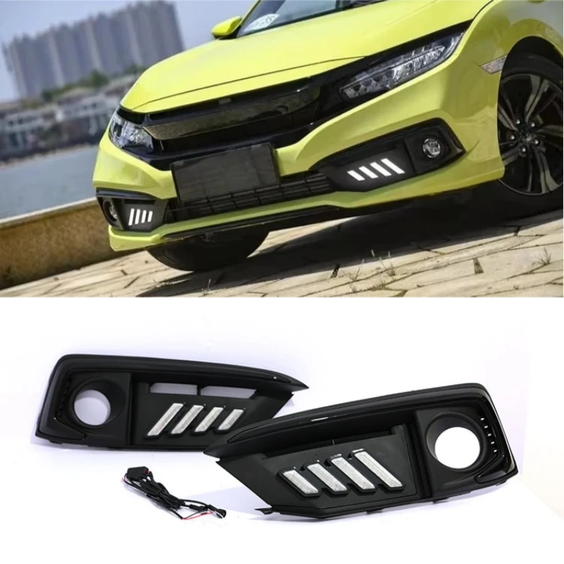 For Honda Civic 2019 2020 2021 Car LED Daytime Running Lights DRL Yellow Dymanic Turn Signal Front Fog Lamp 12V Daylights
For Honda Civic 2019 2020 2021 Car LED Daytime Running Lights DRL Yellow Dymanic Turn Signal Front Fog Lamp 12V Daylights