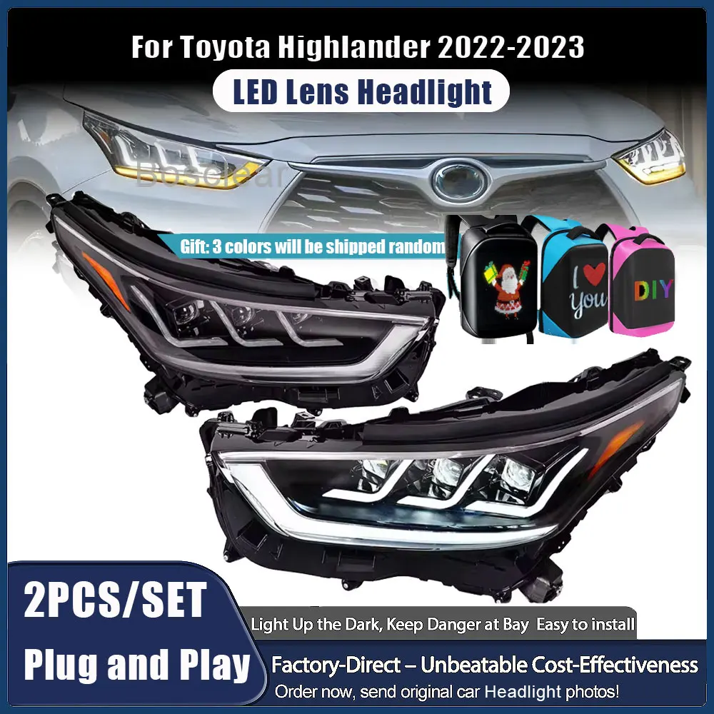 Headlights Assembly for Toyota Highlander 2022-2023 LED Auto Lamps Daytime Running Lights Dynamic Turn Signals Car Accessories
Headlights Assembly for Toyota Highlander 2022-2023 LED Auto Lamps Daytime Running Lights Dynamic Turn Signals Car Accessories