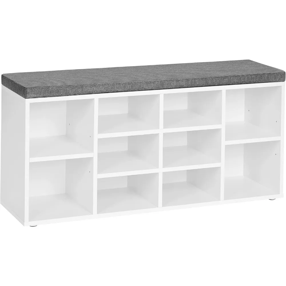 Shoe Bench with Cushion, Storage Bench with Padded Seat, Entryway Bench with 10 Compartments, for Bedroom, 11.8 x 40.9 x 18.9 In
Shoe Bench with Cushion, Storage Bench with Padded Seat, Entryway Bench with 10 Compartments, for Bedroom, 11.8 x 40.9 x 18.9 In