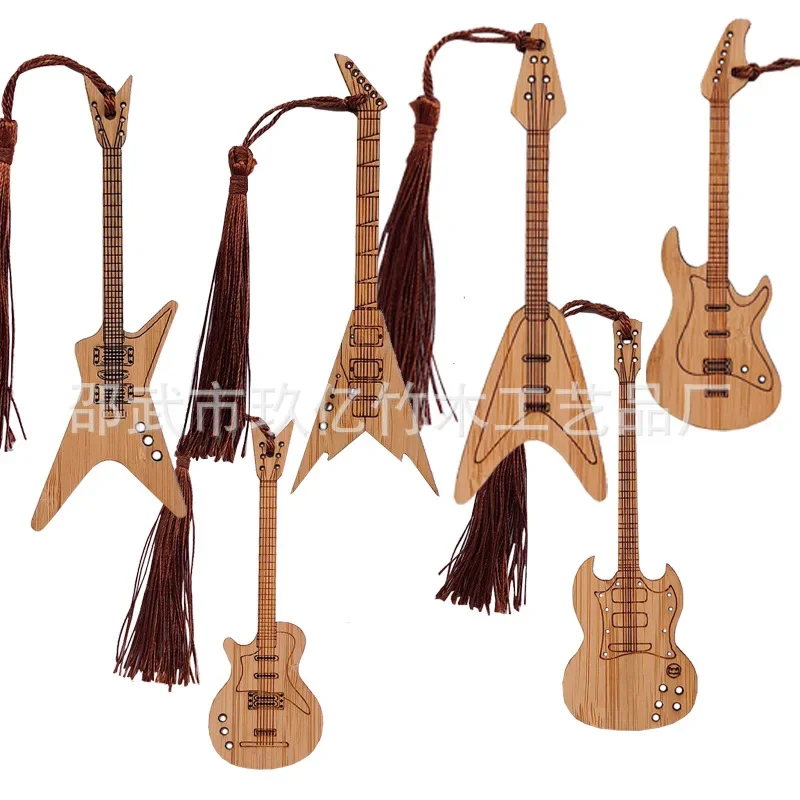Creative Wooden Guitar Bookmarks with Tassels Bass Guitar Shaped Bookmarks Musical Instrument Bookmarks
Creative Wooden Guitar Bookmarks with Tassels Bass Guitar Shaped Bookmarks Musical Instrument Bookmarks
