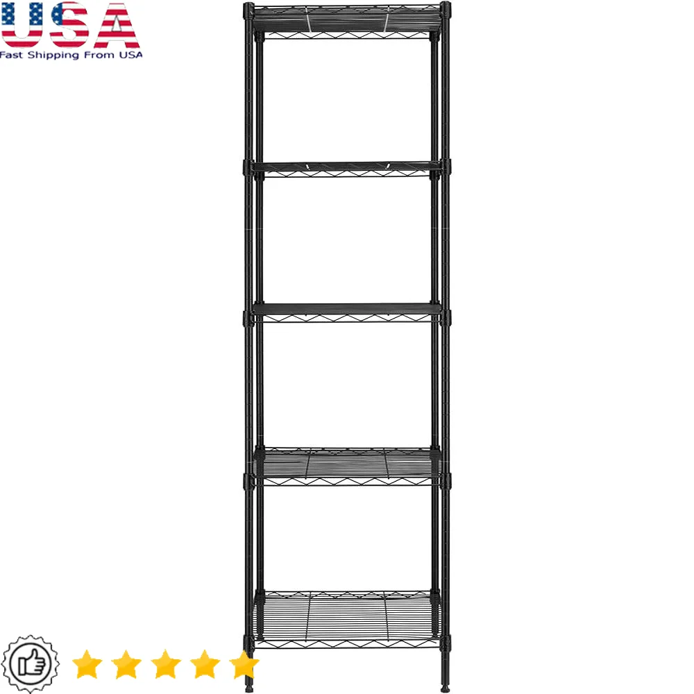 Heavy Duty 5 Tier Wire Shelving Unit Adjustable Storage Rack Metal Organizer NSF Certified Rust Proof Durable Home Kitchen
Heavy Duty 5 Tier Wire Shelving Unit Adjustable Storage Rack Metal Organizer NSF Certified Rust Proof Durable Home Kitchen