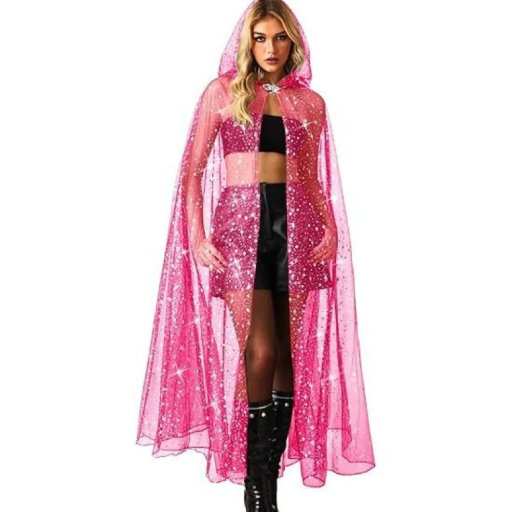 Creative Gift with Oversized Hood Star Tulle Cape Lace-up Black Color Halloween Hooded Cloak Vintage Overcoats
Creative Gift with Oversized Hood Star Tulle Cape Lace-up Black Color Halloween Hooded Cloak Vintage Overcoats