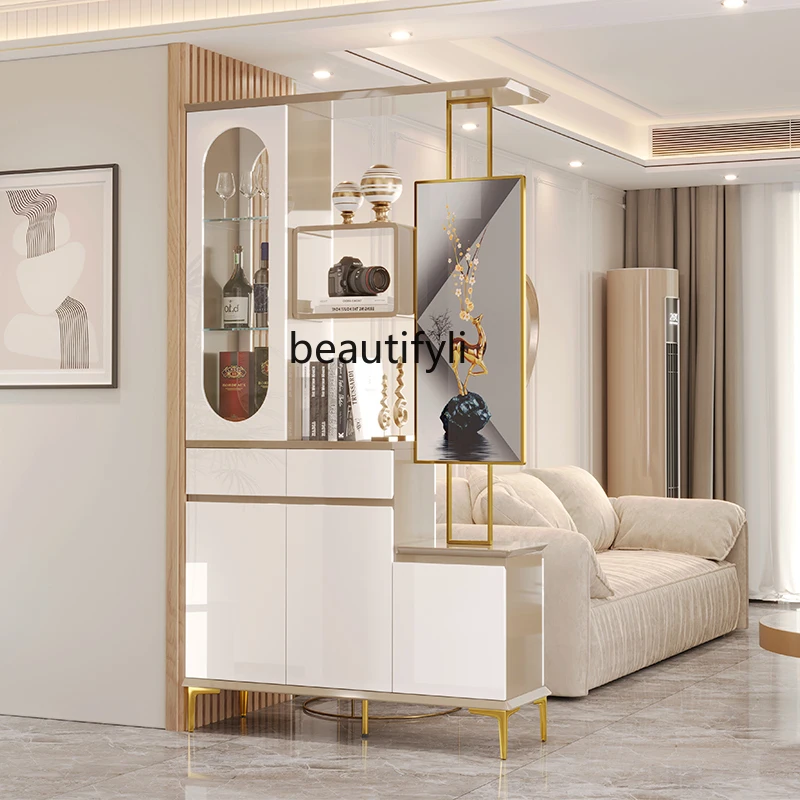 Light luxury screen partition double-sided entrance sofa side cabinet wine cabinet against the wall living room storage cabinet
Light luxury screen partition double-sided entrance sofa side cabinet wine cabinet against the wall living room storage cabinet