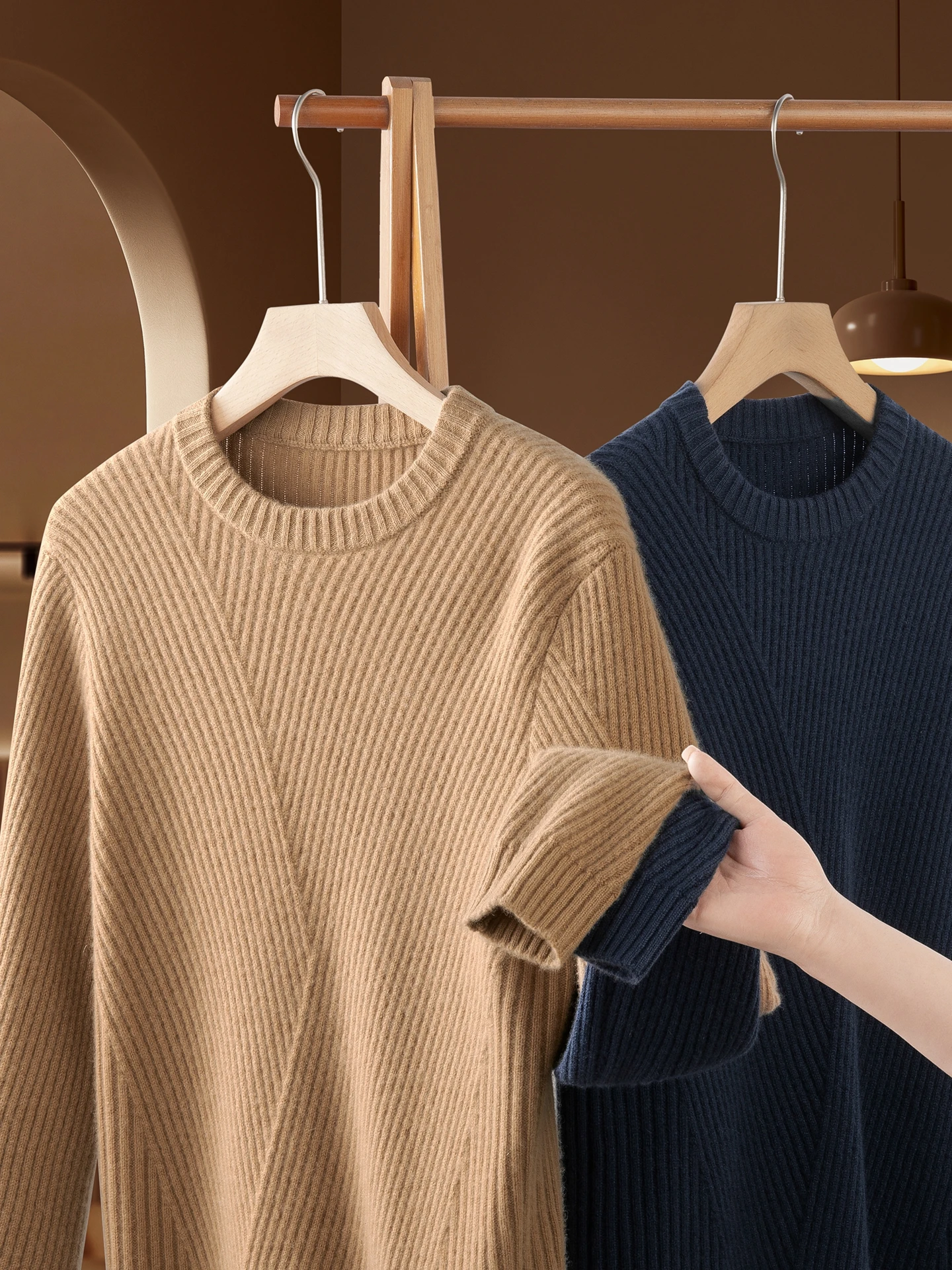 Thickened 100% pure cashmere sweater for autumn and winter, men's round neck knitted sweater for business casual sweater
Thickened 100% pure cashmere sweater for autumn and winter, men's round neck knitted sweater for business casual sweater