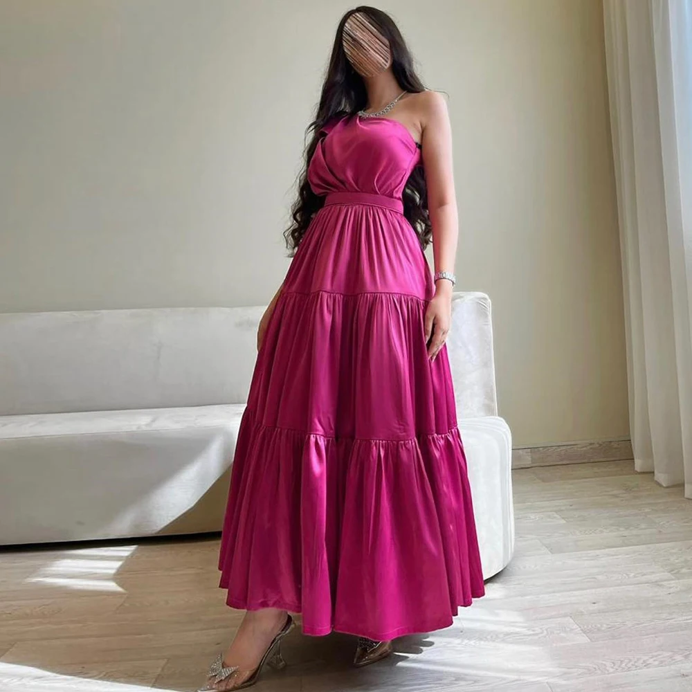 Modern Satin Sleeveless Special Occasion Dress Ladies One Shoulder Pleats Evening Dress Saudi Arabia Custom Made Prom Gowns
Modern Satin Sleeveless Special Occasion Dress Ladies One Shoulder Pleats Evening Dress Saudi Arabia Custom Made Prom Gowns