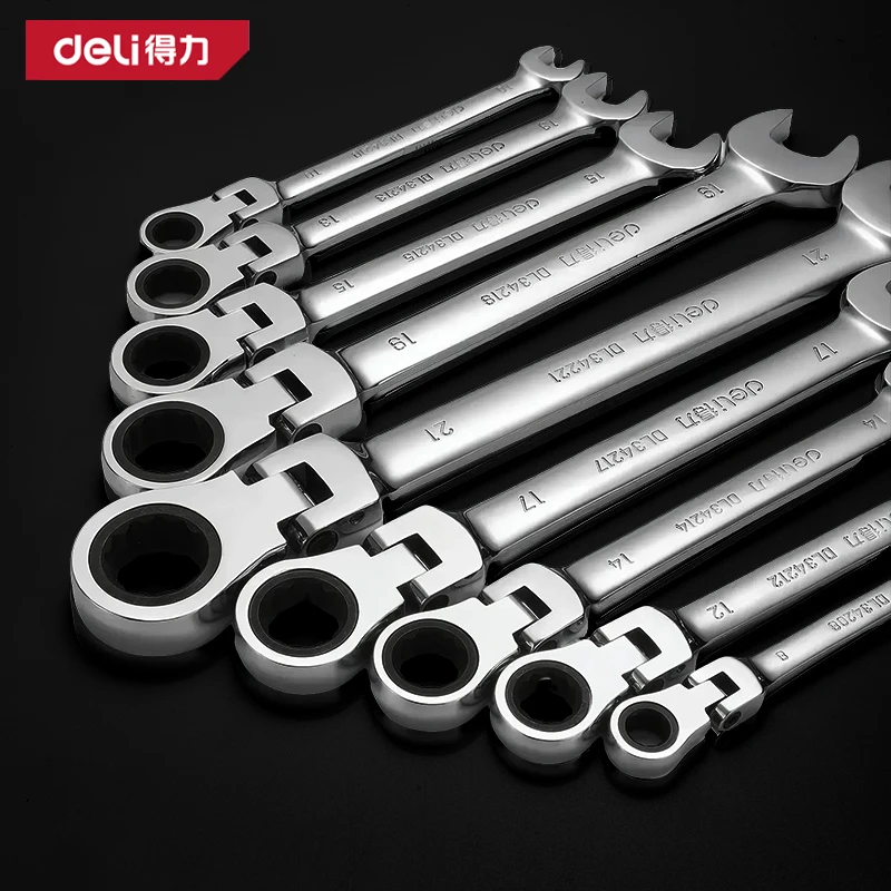DELI Ratcheting Wrench Set 72-Tooth Chrome Vanadium Steel Ratcheting Mirror Finish Double-ended wrench, Hand Tools
DELI Ratcheting Wrench Set 72-Tooth Chrome Vanadium Steel Ratcheting Mirror Finish Double-ended wrench, Hand Tools